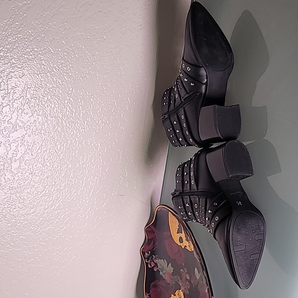 Studded Black Ankle Boots - Picture 5 of 10